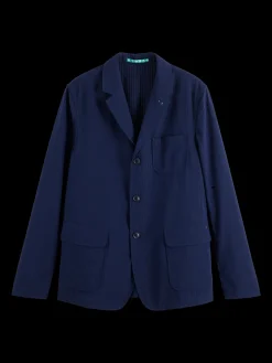 Unconstructed seersucker blazer