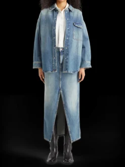Vintage washed denim overshirt - frisco nights
