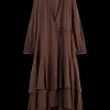 VISCOSE JACQUARD MIDI WRAP DRESS