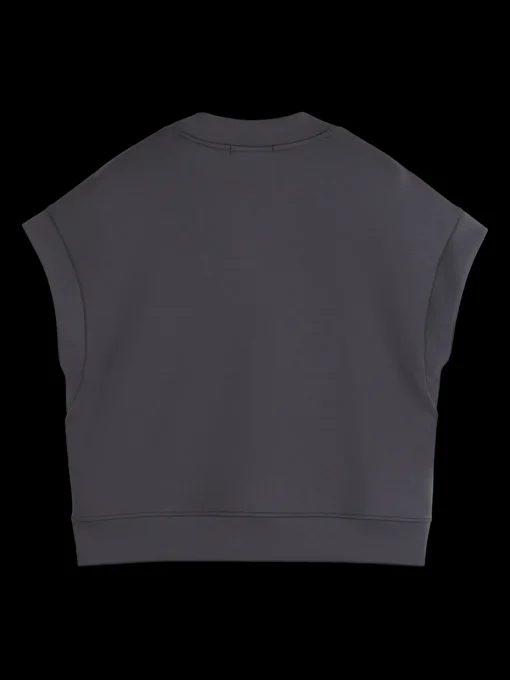 V-NECK SLEEVELESS MODAL SWEATSHIRT