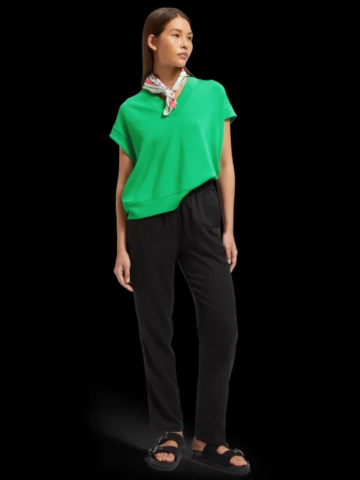 V-NECK SLEEVELESS MODAL SWEATSHIRT