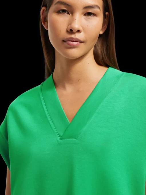 V-NECK SLEEVELESS MODAL SWEATSHIRT