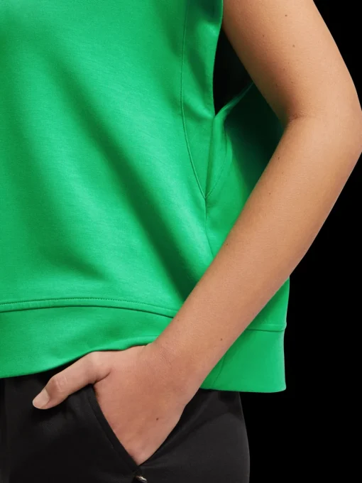 V-NECK SLEEVELESS MODAL SWEATSHIRT