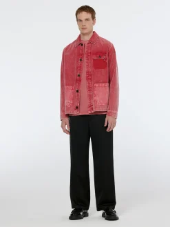 Washed corduroy worker jacket