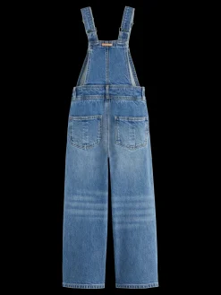 WASHED DENIM DUNGAREE WITH WIDE LEG- DREAMCATCHER