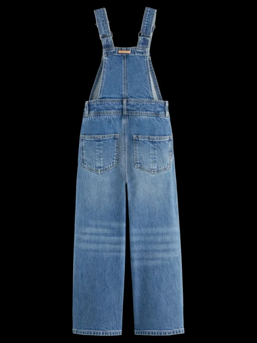 WASHED DENIM DUNGAREE WITH WIDE LEG- DREAMCATCHER