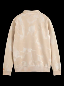 Washed polo collar sweatshirt