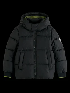WATER REPELLENT HOODED PUFFER JACKET