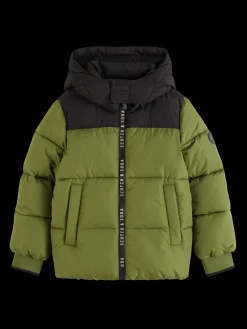 WATER REPELLENT HOODED PUFFER JACKET
