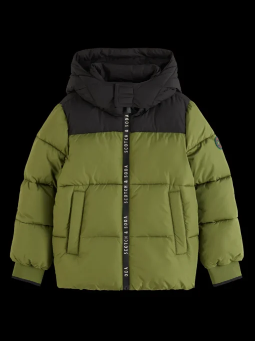 WATER REPELLENT HOODED PUFFER JACKET