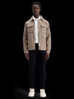 Wool blend zip-thru overshirt