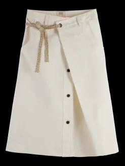 WRAP FRONT MIDI SKIRT