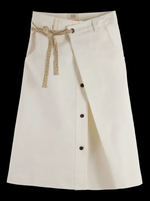 WRAP FRONT MIDI SKIRT