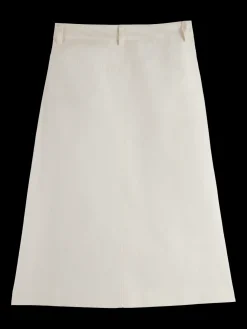 WRAP FRONT MIDI SKIRT