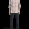 Yarn dye check roll up shirt