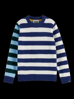 YARN-DYED STRIPED SOFT YARN PULLOVER