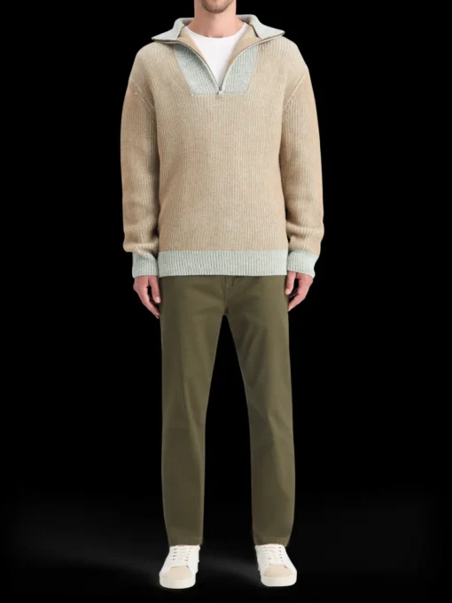 ZIP TROYER ALPACA WOOL BLEND SWEATER