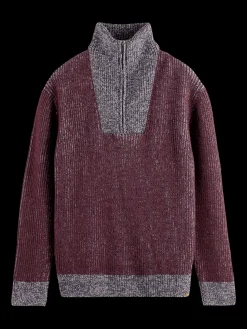 ZIP TROYER ALPACA WOOL BLEND SWEATER