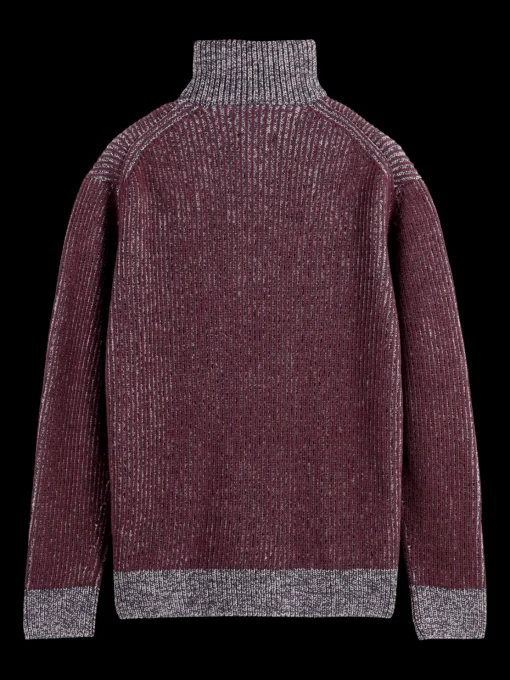 ZIP TROYER ALPACA WOOL BLEND SWEATER