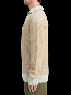ZIP TROYER ALPACA WOOL BLEND SWEATER