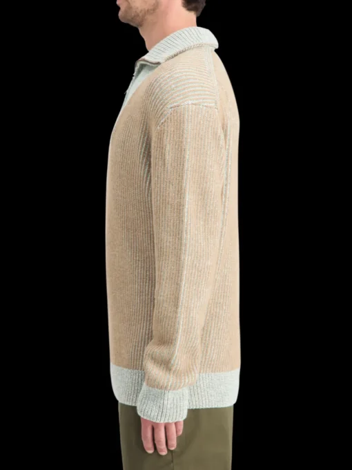 ZIP TROYER ALPACA WOOL BLEND SWEATER