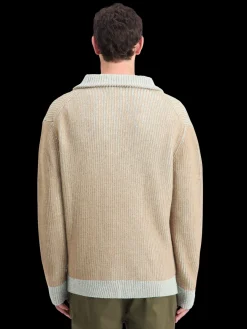 ZIP TROYER ALPACA WOOL BLEND SWEATER