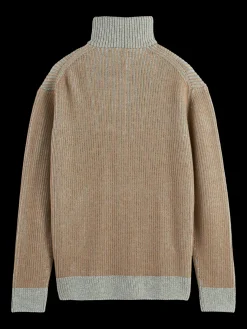 ZIP TROYER ALPACA WOOL BLEND SWEATER