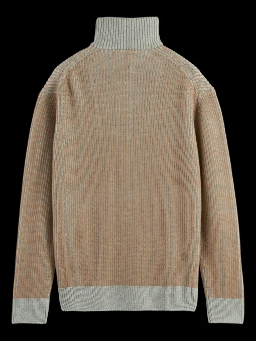 ZIP TROYER ALPACA WOOL BLEND SWEATER