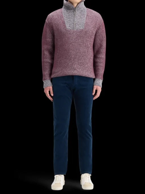 ZIP TROYER ALPACA WOOL BLEND SWEATER