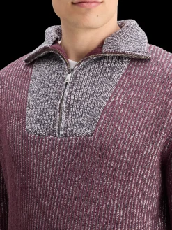ZIP TROYER ALPACA WOOL BLEND SWEATER